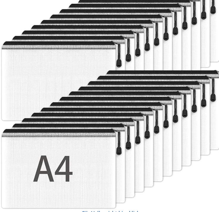 Dokumententaschen mit Reißverschluss: 24er-Sets in A4 und A5