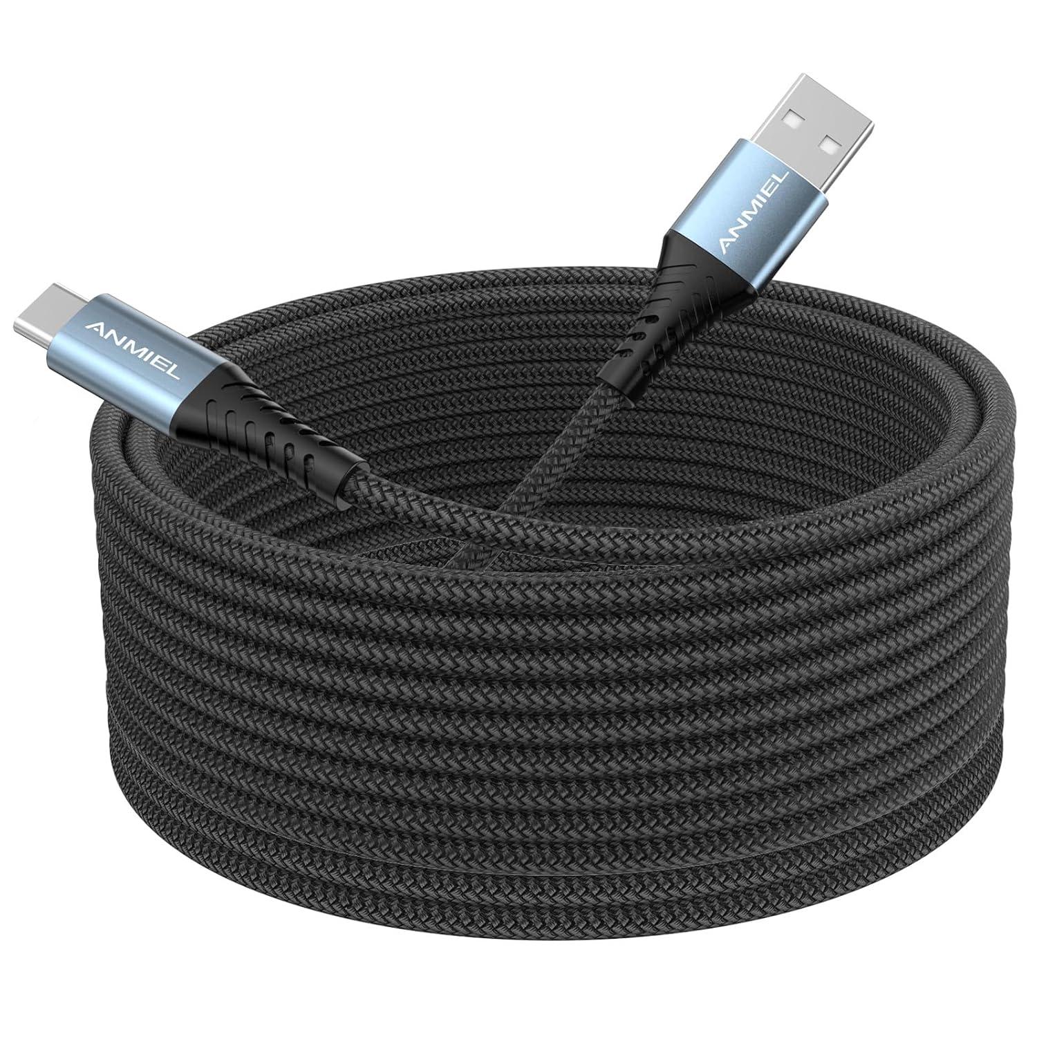 Extra langes USB C Ladekabel 5M,3.1A USB-C-zu-A-Schnellladekabel,Typ C Kabel ...