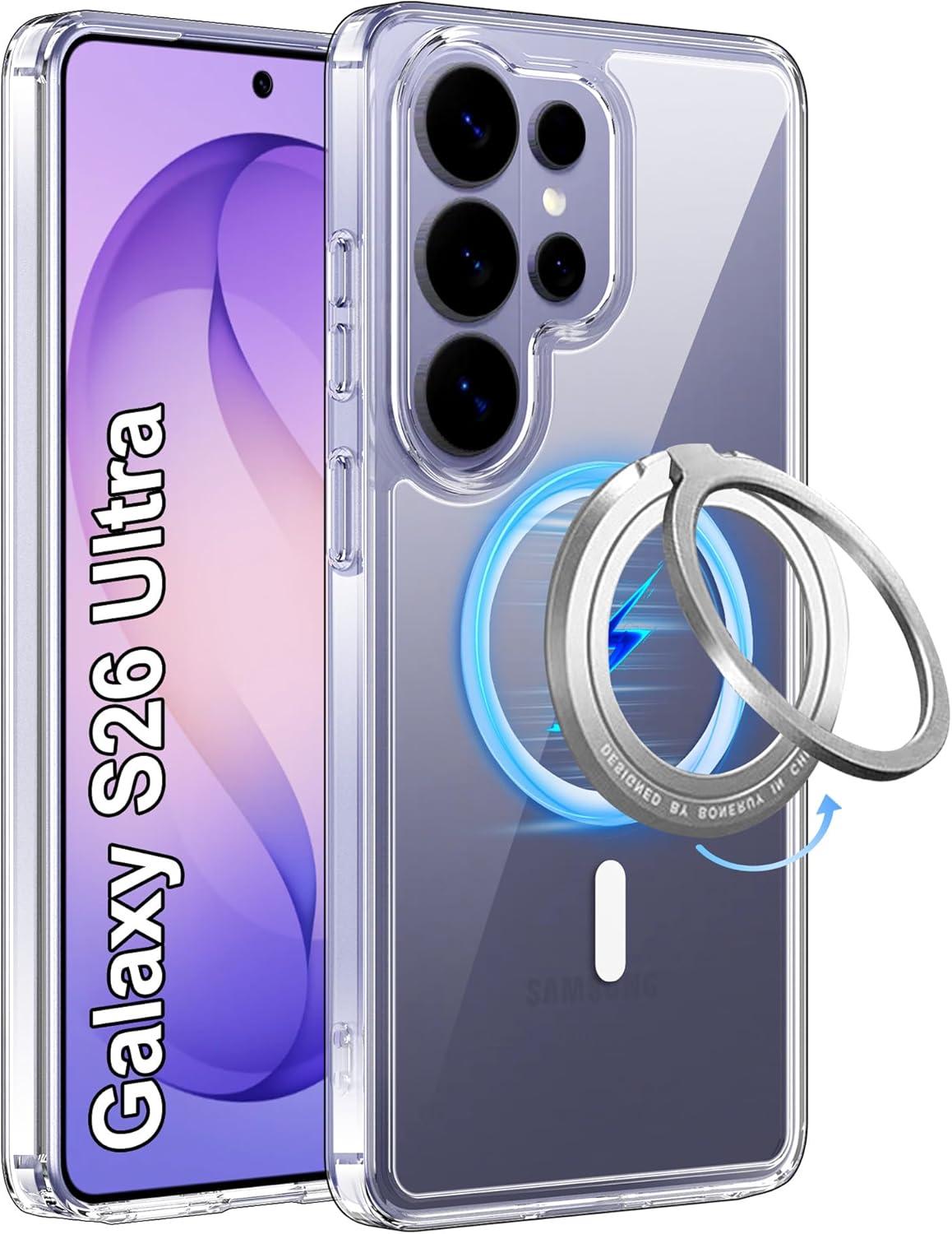 Hülle für Samsung Galaxy S26 Ultra 5G mit 360°Magnetische Ring Ständer Hülle,...
