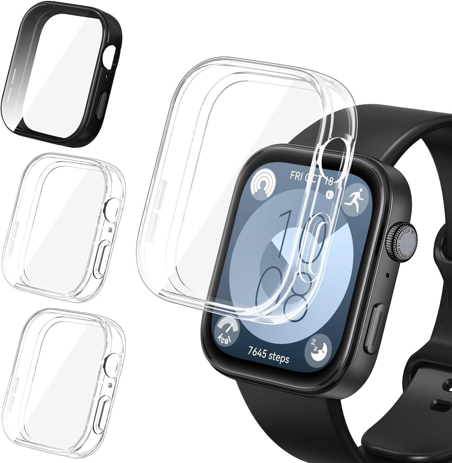 ivoler 3 Stücke Hülle mit Schutzfolie für Huawei Watch Fit 3, Vollständige Ab...