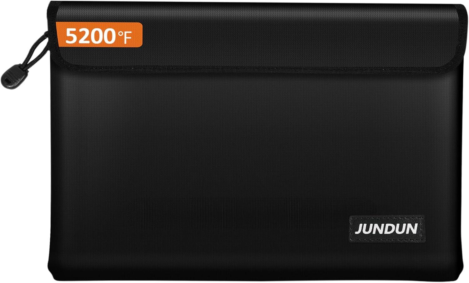 JUNDUN Feuerfeste Dokumententasche (27x17cm, 5200°F), 8-lagig verdickte wasse...