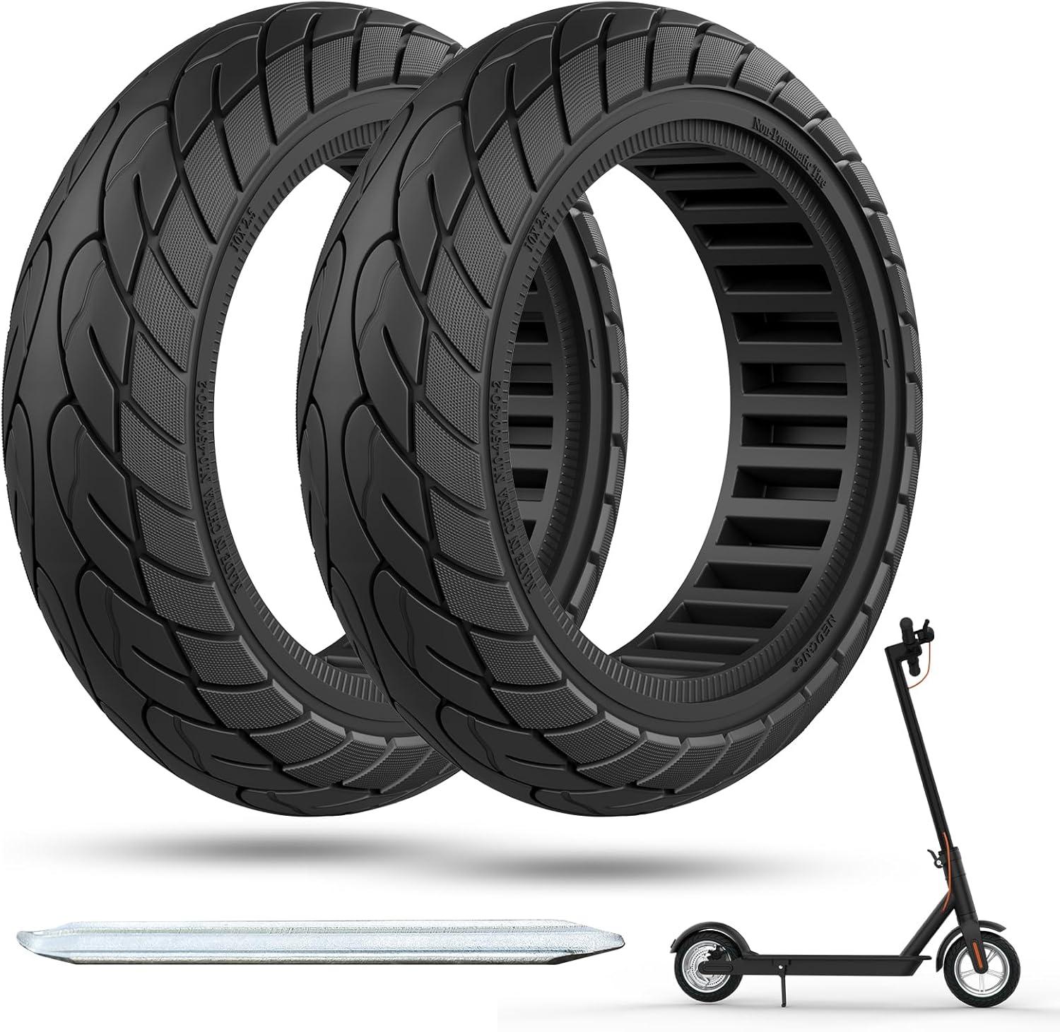 OUXI 10×2.5 Zoll Ersatz-Vollgummireifen 60/70-6.5 für Ninebot G30 Max /G30D m...