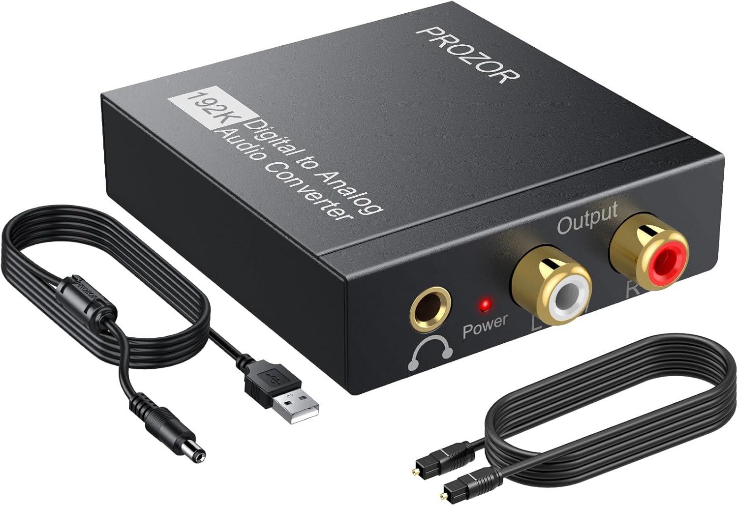 PROZOR Da Wandler Optisch auf Cinch Audio Adapter Toslink auf Klinke Aux Digi...