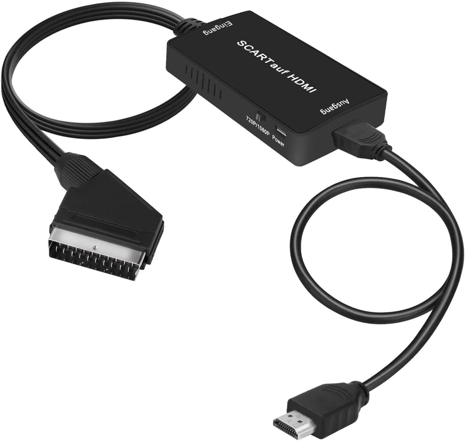 Scart auf HDMI Konverter, Scart auf HDMI Adapter Video Audio Wandler HD 1080P...