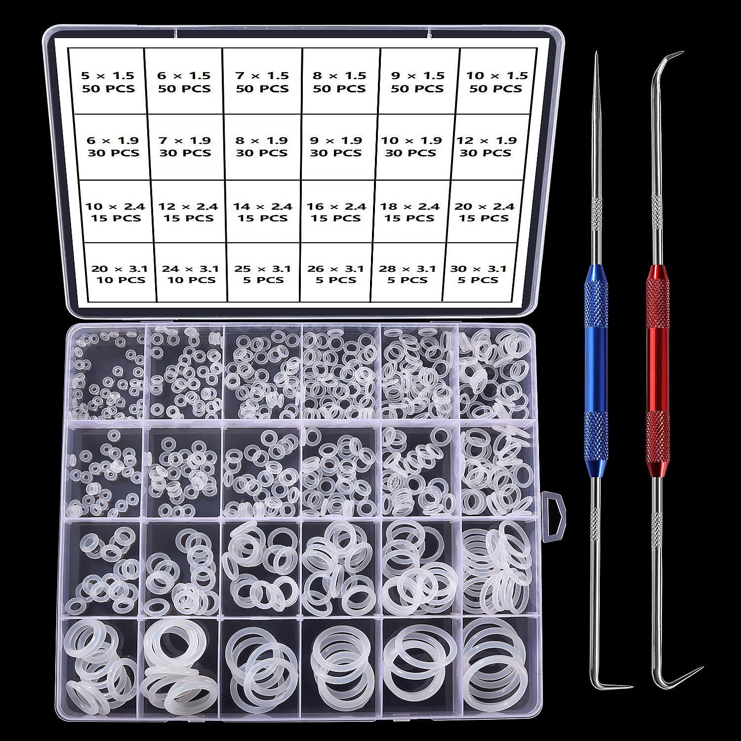 YIXISI 610 Stücke 24 Größen Sortiment an Weiß O-Ringen, Metrische Dichtungsri...