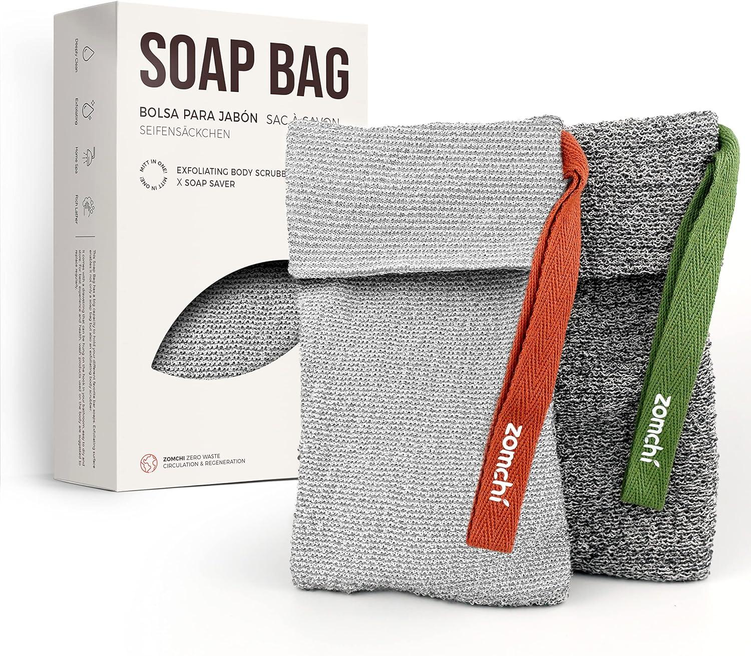 ZOMCHI 2 Stück Seifenbeutel und Seifenspartasche zur Verwendung in der Dusche...