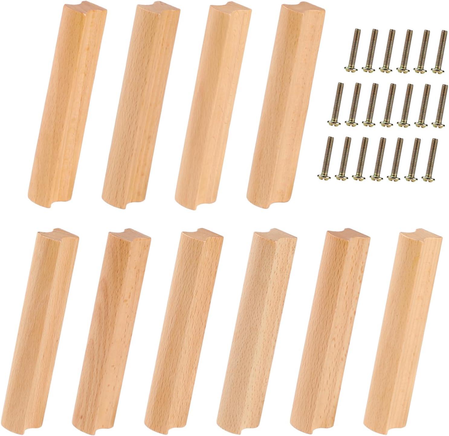 10 Stück Holz, 96mm Küchenschränke, Schubladengriffe mit Schrauben, Türgriff ...