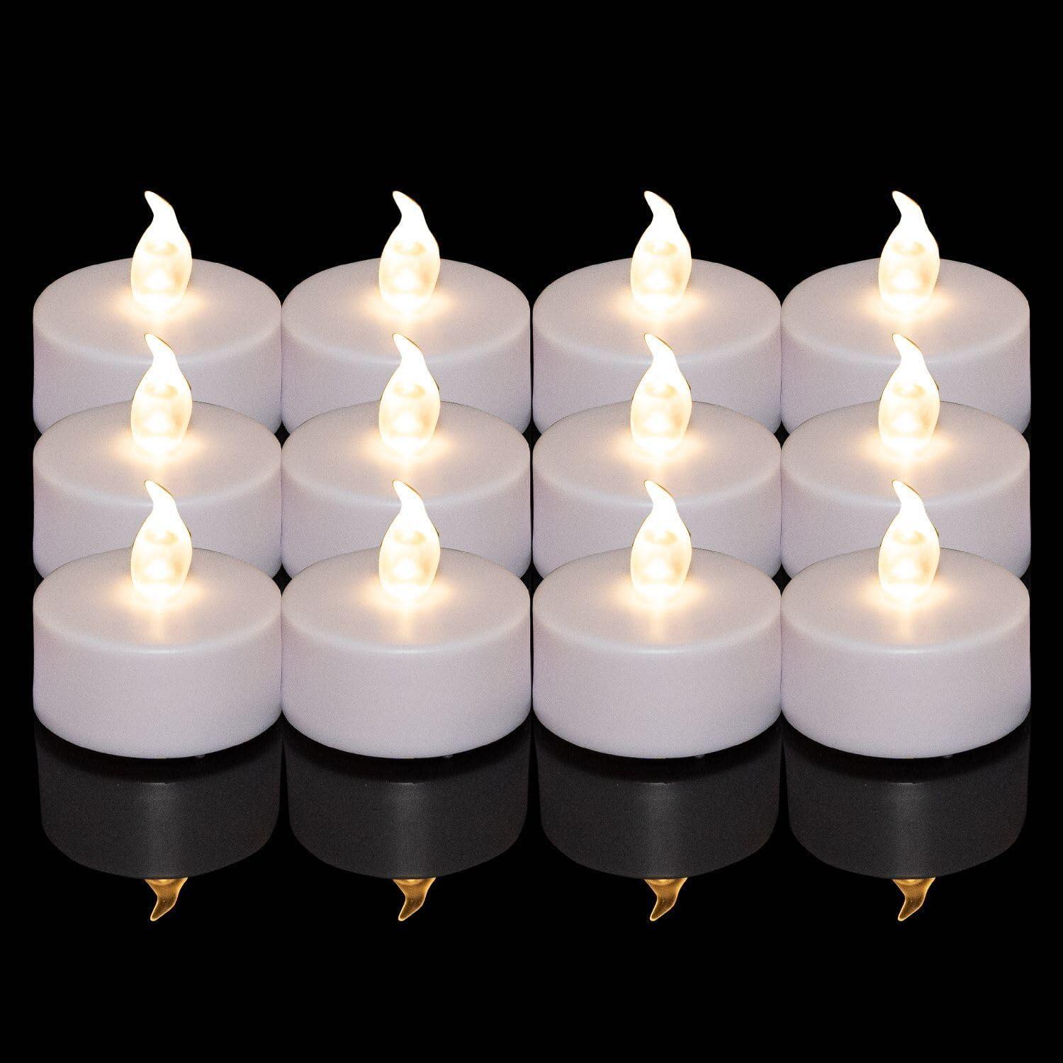 100 Stück LED Teelichter Kerzen, Batteriestart flammenlose realistische hell ...