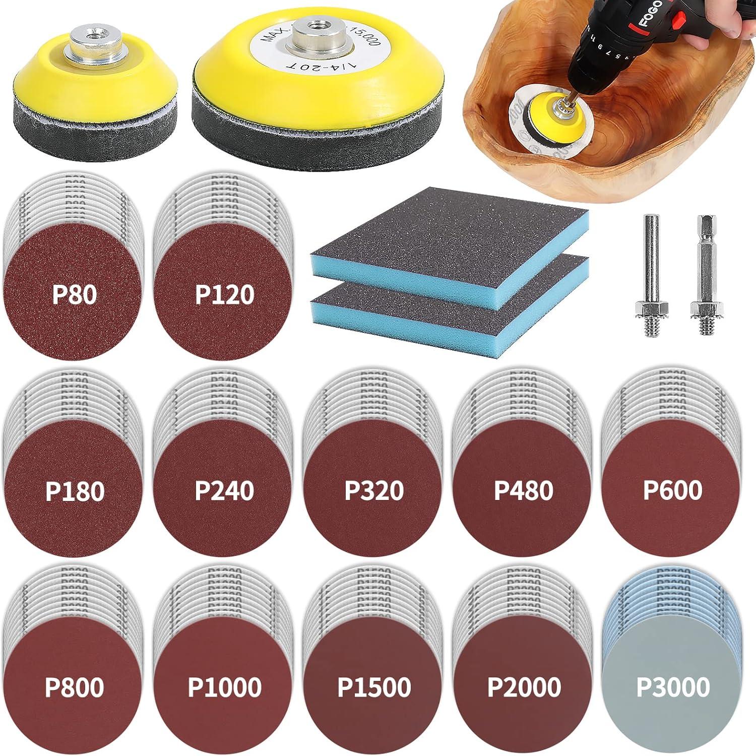 120 Stück Schleifscheiben Set 50mm/75mm: All-in-One Polieraufsatz für Akkuschrauber