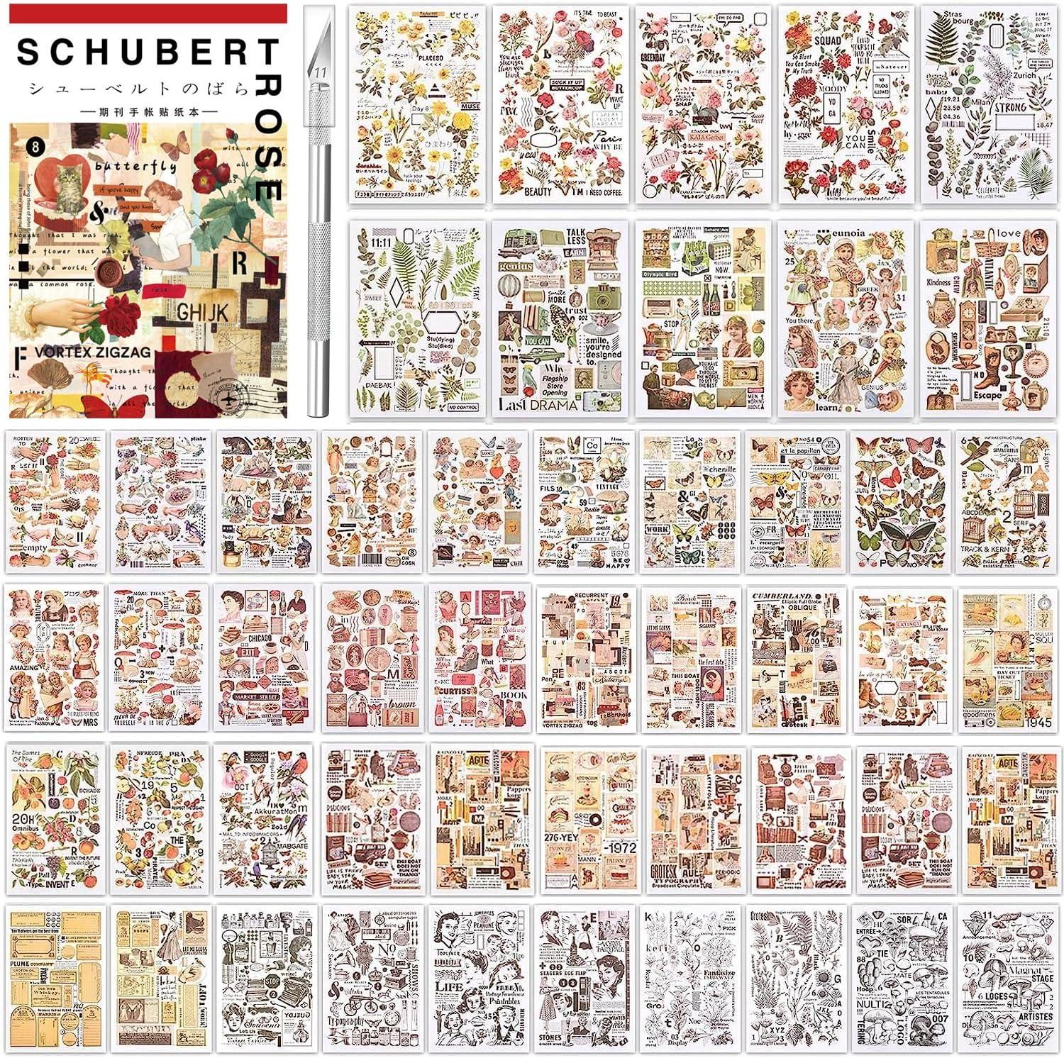 1500+ Stück/50 Blatt Scrapbooking Sticker Set Scrapbooking Aufkleber Scrapboo...