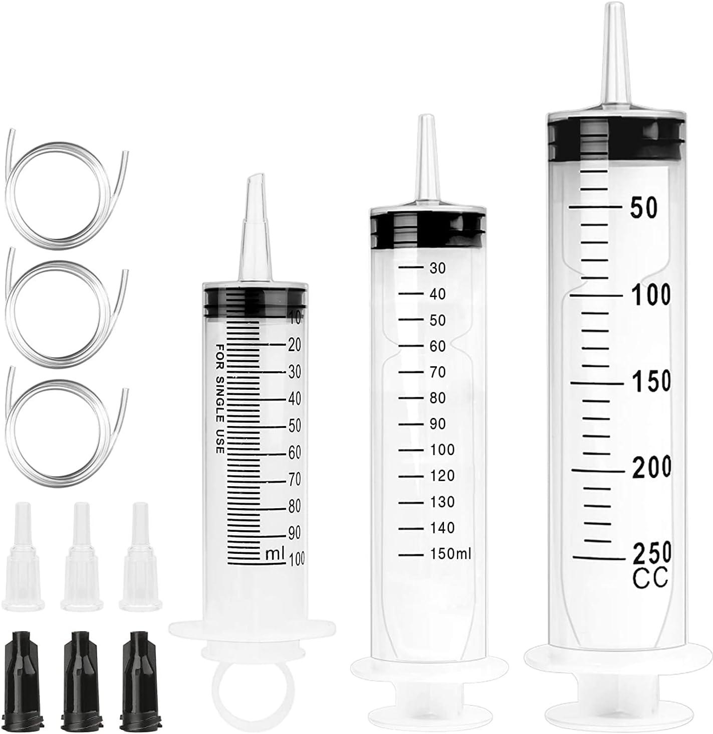 3 Packungen Plastik Spritzen mit 3 Kunststoffrohre für Öl- oder Leimapplikato...