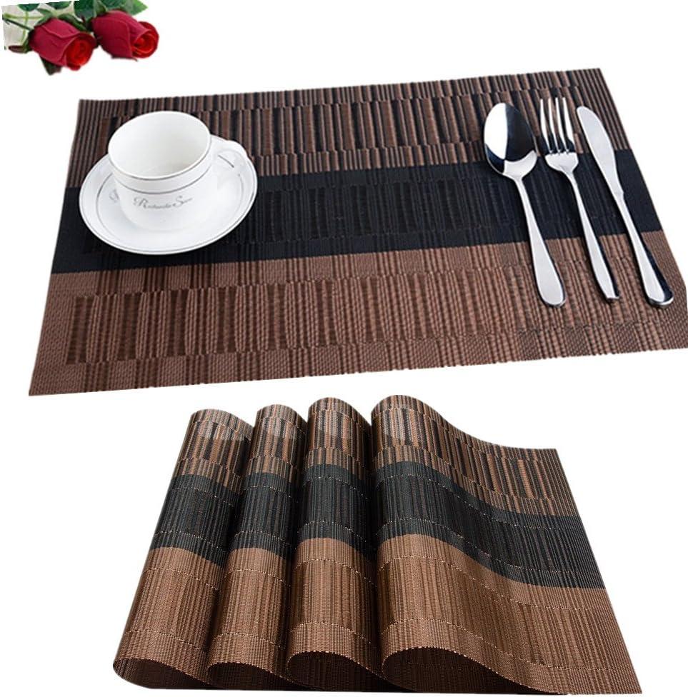 6er Set Platzsets 30x45cm Platzdeckchen Rutschfest Abwaschbar Tischmatten PVC...