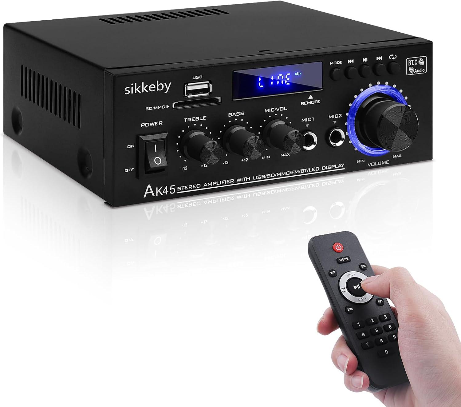 HiFi-Verstärker AK45 Mini Bluetooth Stereo-Audioverstärker Receiver 12V/ 220V...