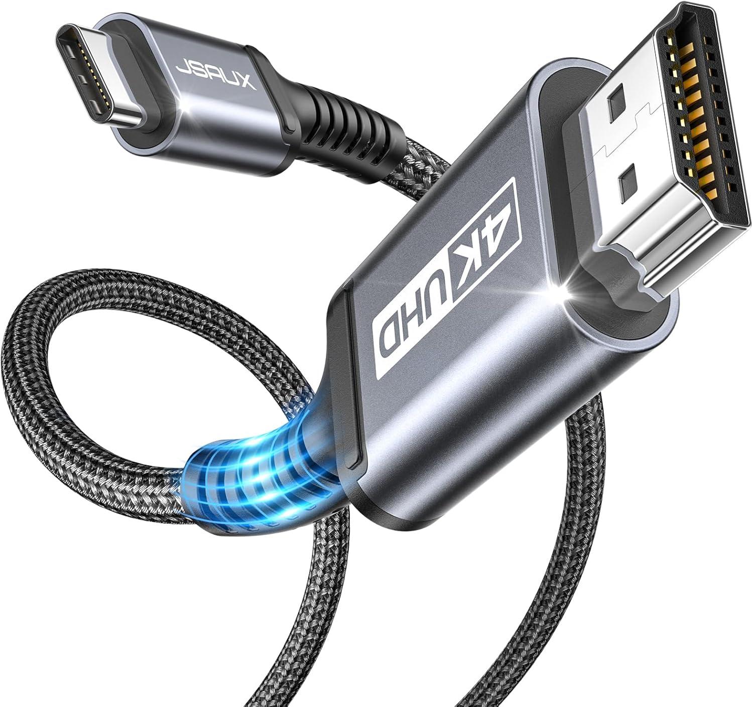 JSAUX USB C auf HDMI Kabel 4K@60Hz, 2M USB Typ C zu HDMI Kompatibel mit 4K@30...