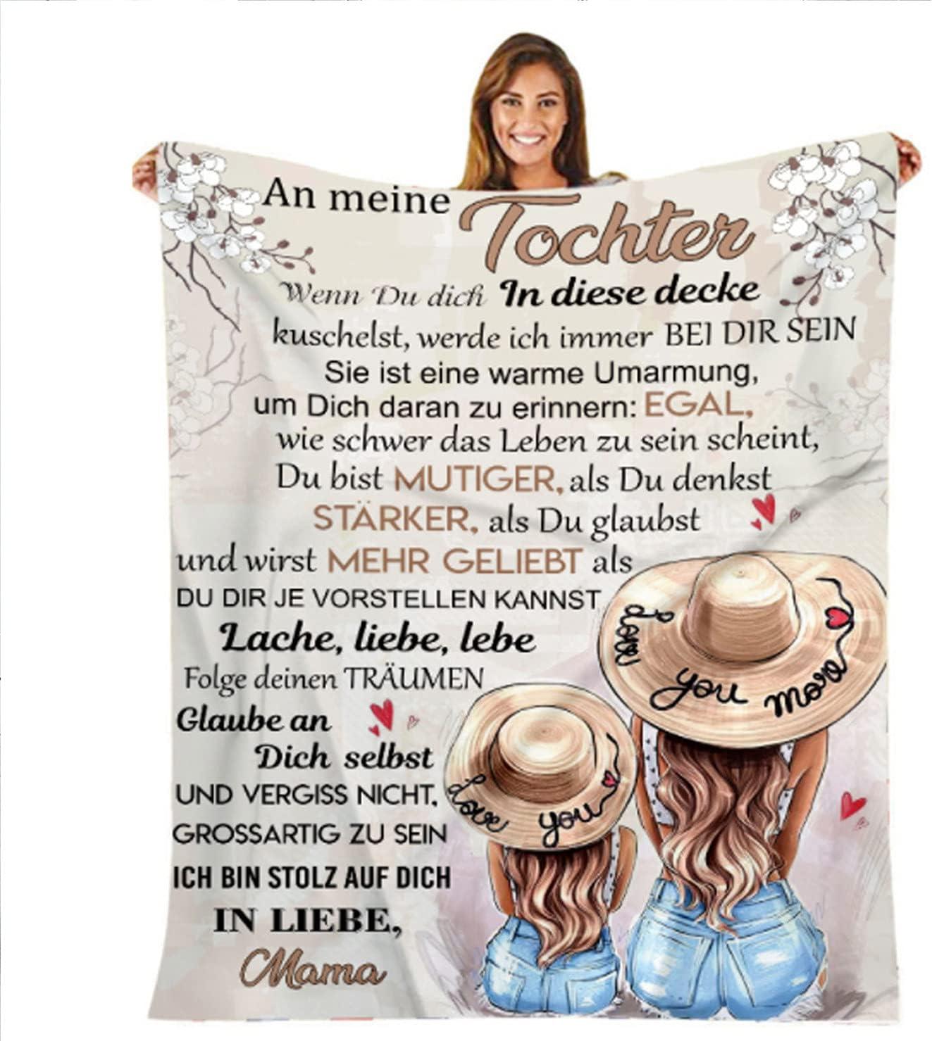 Kuscheldecke 'An meine Tochter': Personalisierte Geschenkdecke mit Liebesbotschaft