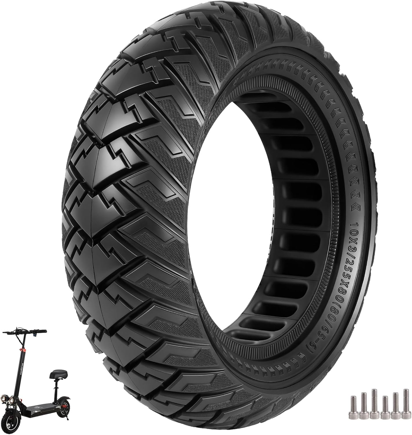 10×3 Vollgummireifen 255X80(80/65-6) Solide Reifen für Kukirin G3 Pro/Kukirin...