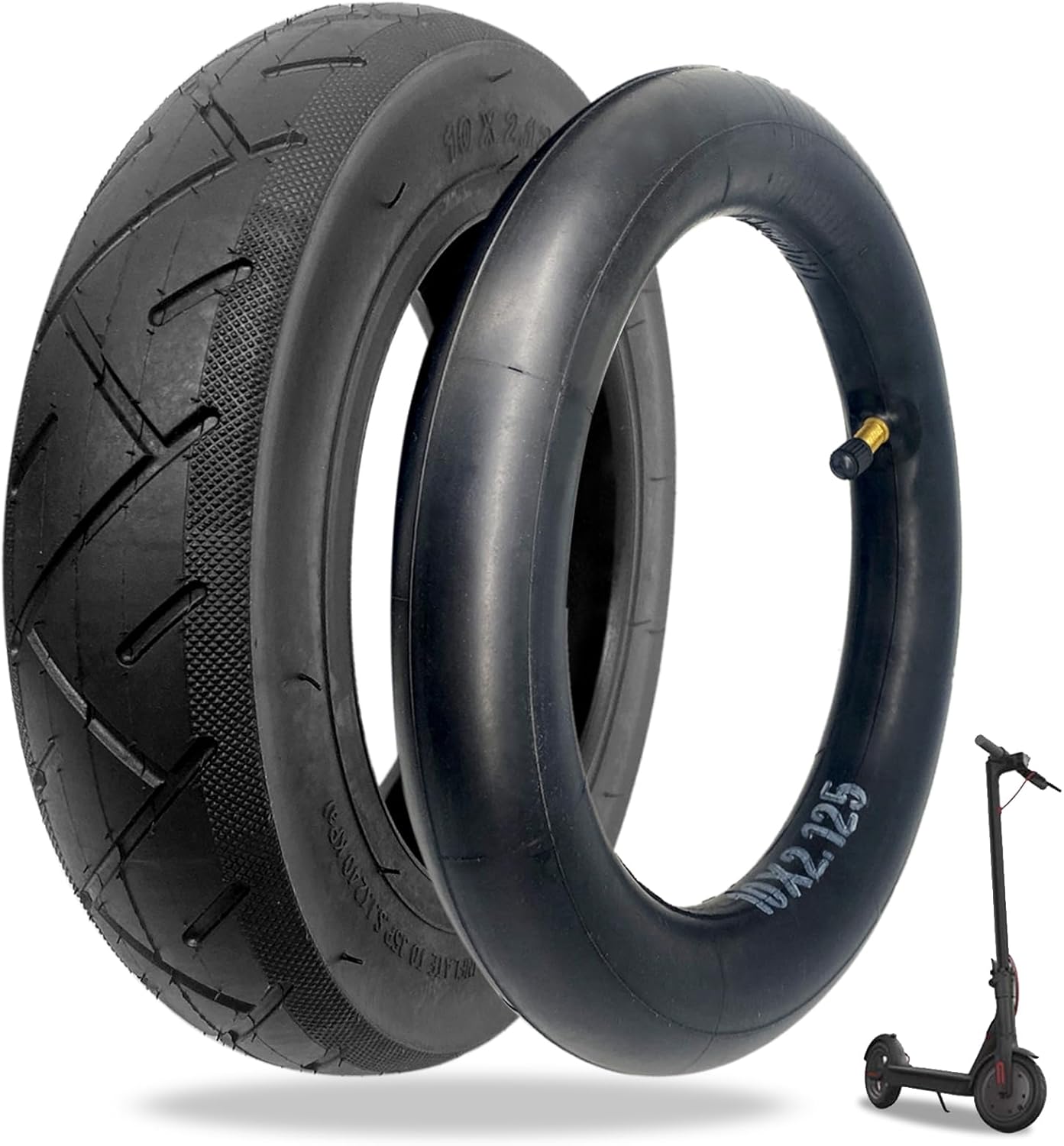 10 x 2,125 Scooter Reifen und Schlauch - 10 Zoll Ersatzreifen für Außen und I...