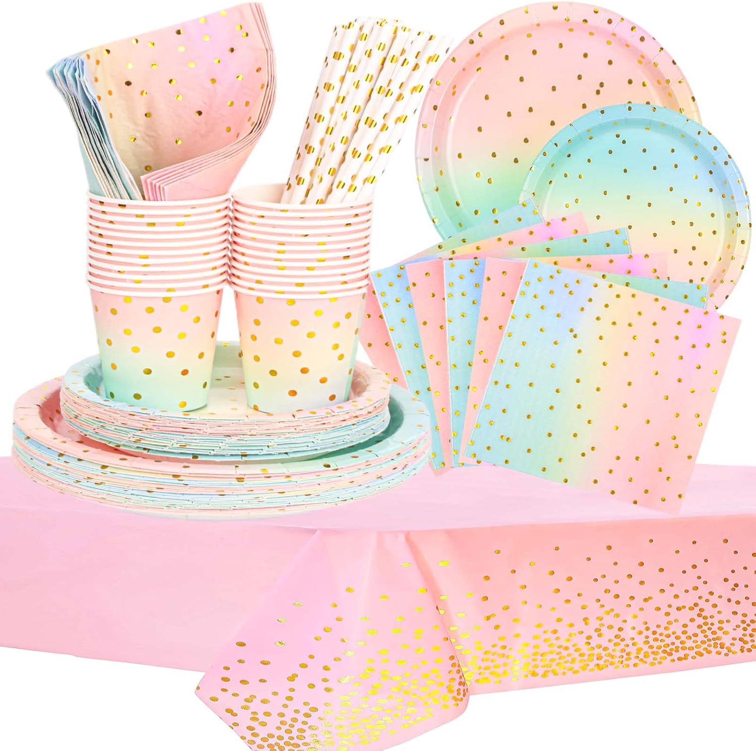121 Stück Geburtstag Party Geschirr,Pappteller Kindergeburtstag Set einschlie...
