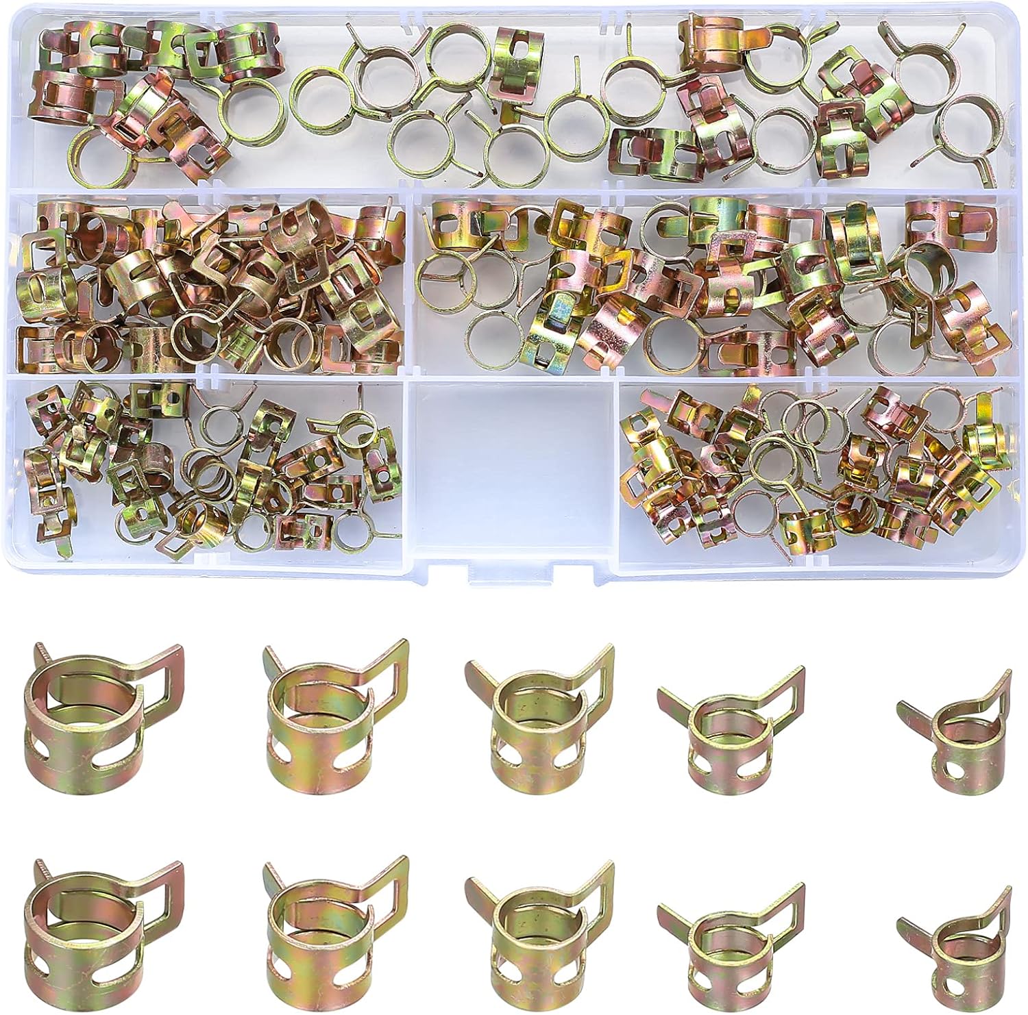 125 Stück Schlauch Federklemmen, Kraftstoffleitung Schlauchschellen Befestigu...