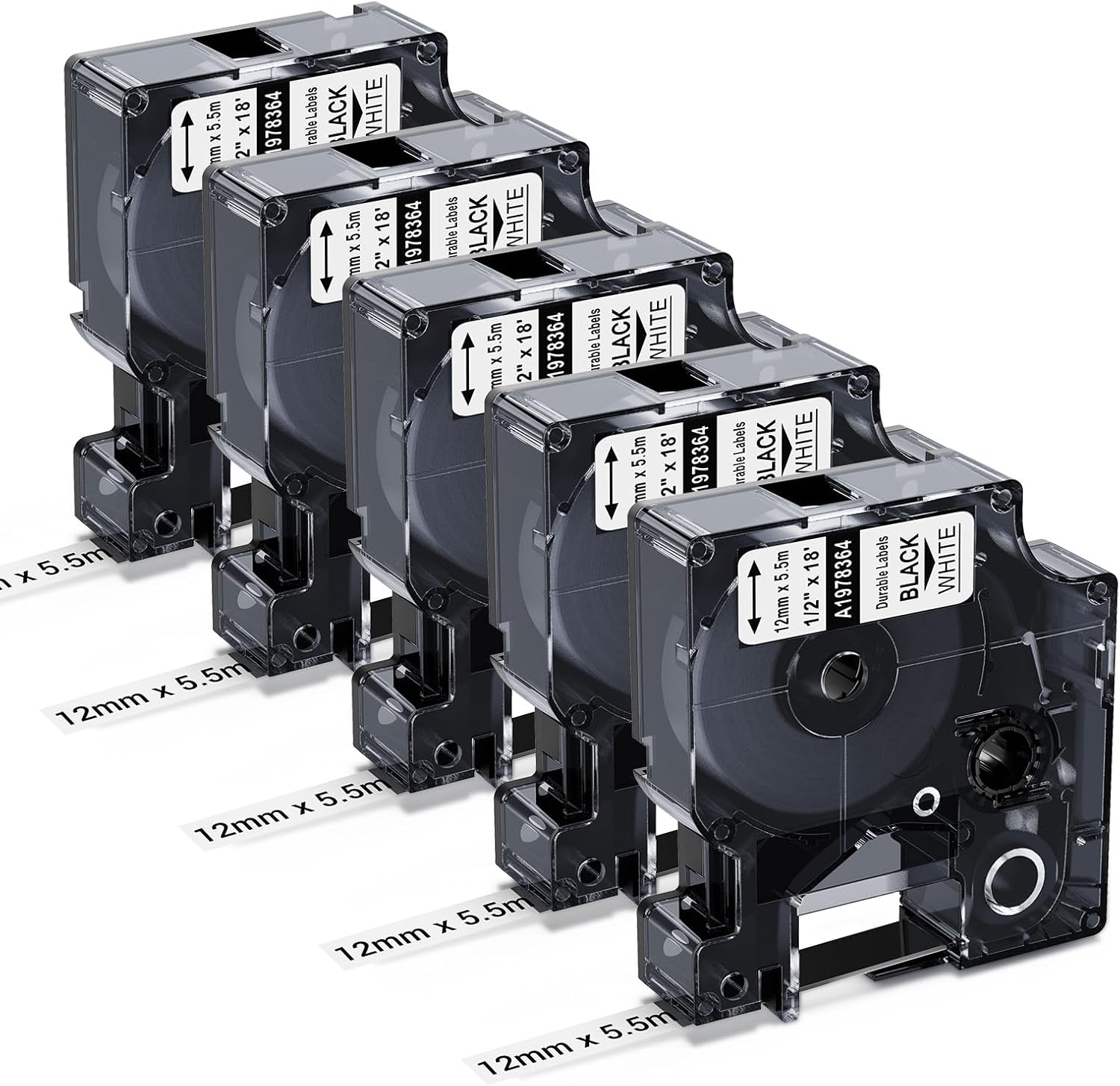 1978364 Hochleistungs-Etikettenband 12mm Kompatibel mit Dymo D1 Durable Hochl...