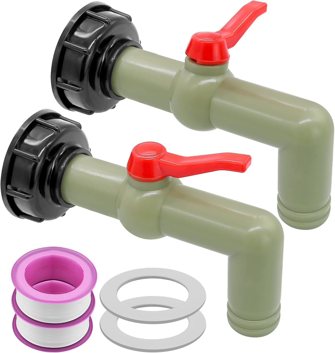 2 STK IBC Auslaufhahn, IBC Adapter S60x6 Grobgewinde IBC Auslaufstutzen IBC T...