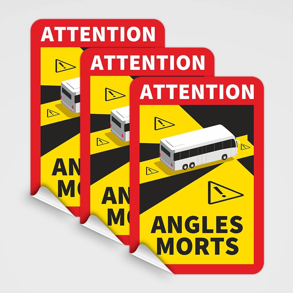 3 Stk. Toter Winkel Frankreich für Wohnmobile - selbsthaftend durch Mikro Sau...