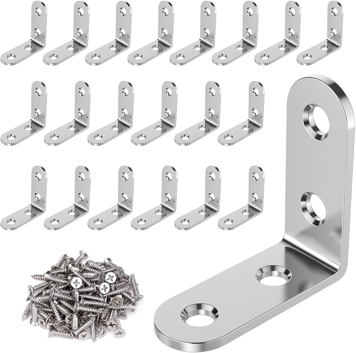 40 Stück Winkelverbinder, Metallwinkel 90 grad 40X40mm Edelstahl, Winkel klei...