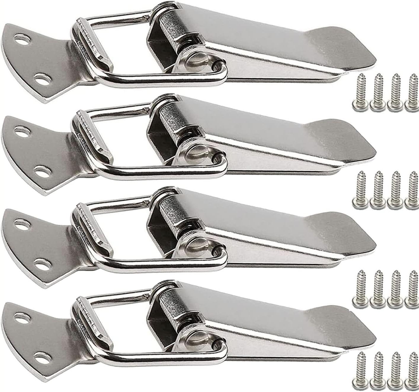 4PCS Edelstahl Spannverschluss mit Schrauben, kistenverschluss Hebelverschlus...
