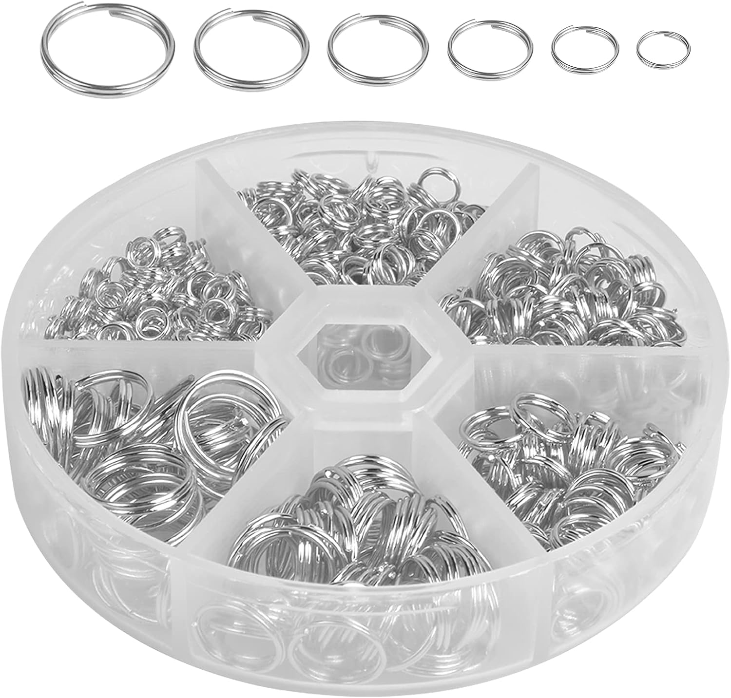 690 Stück Spaltringe Metall, Biegeringe Offene, Runde Schlüsselringe, Sprungr...