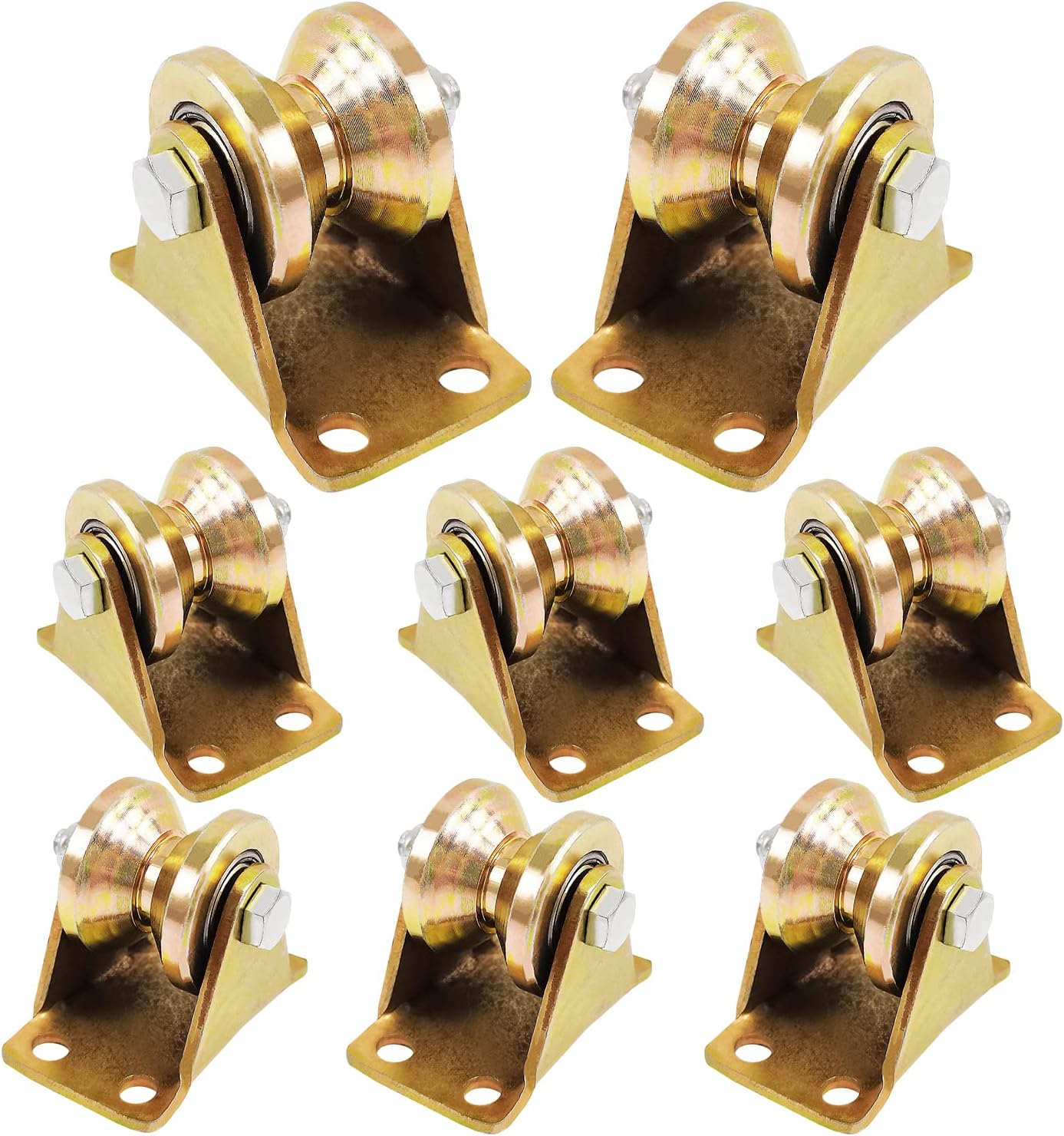 8 Stück Umlenkrollen für Seile, V-Nut-Stahl-Lenkrolle, Seilrollen, Schwerlast...