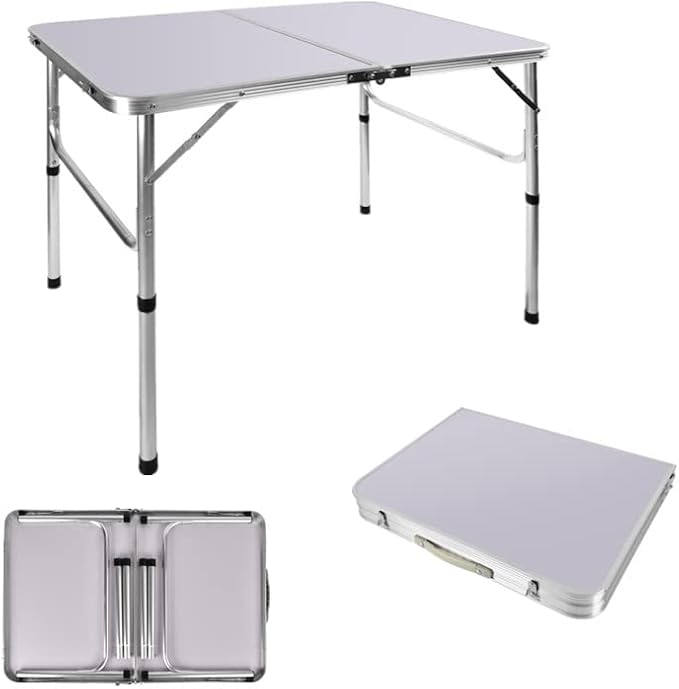 90 cm klappbarer Campingtisch mit 2 verstellbaren Höhen (37/67 cm), Aluminium...