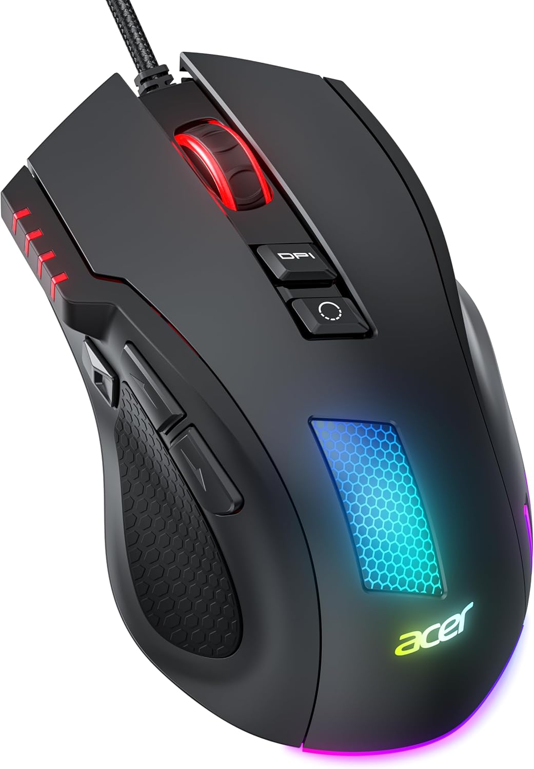 acer Gaming Maus mit Kabel 12800 DPI, Wired Computer Mouse Gaming mit Treiber...