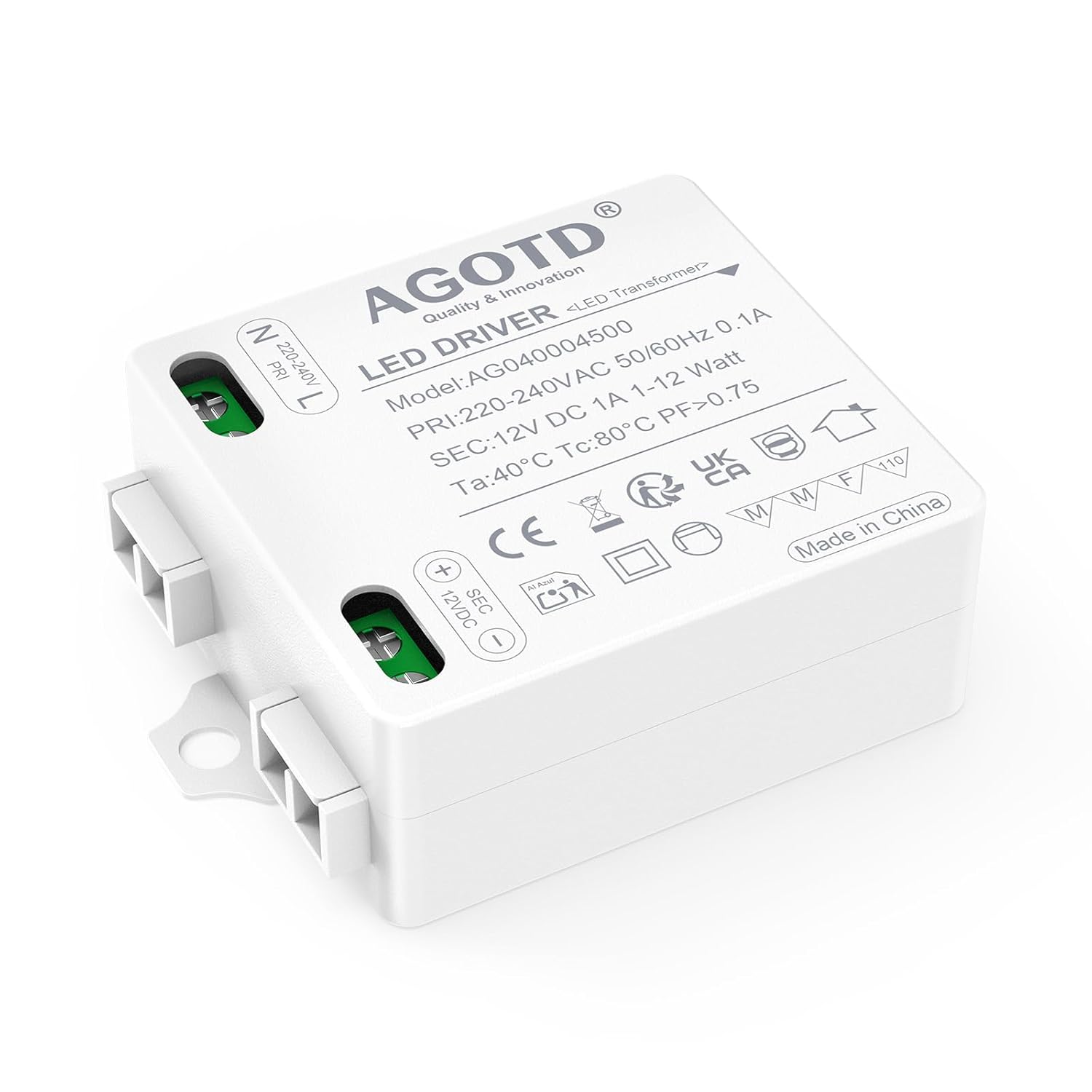 AGOTD LED Trafo 12V 1A 12W Flackerfrei für LED Strip G4 GU5,3 LED Netzteil Tr...