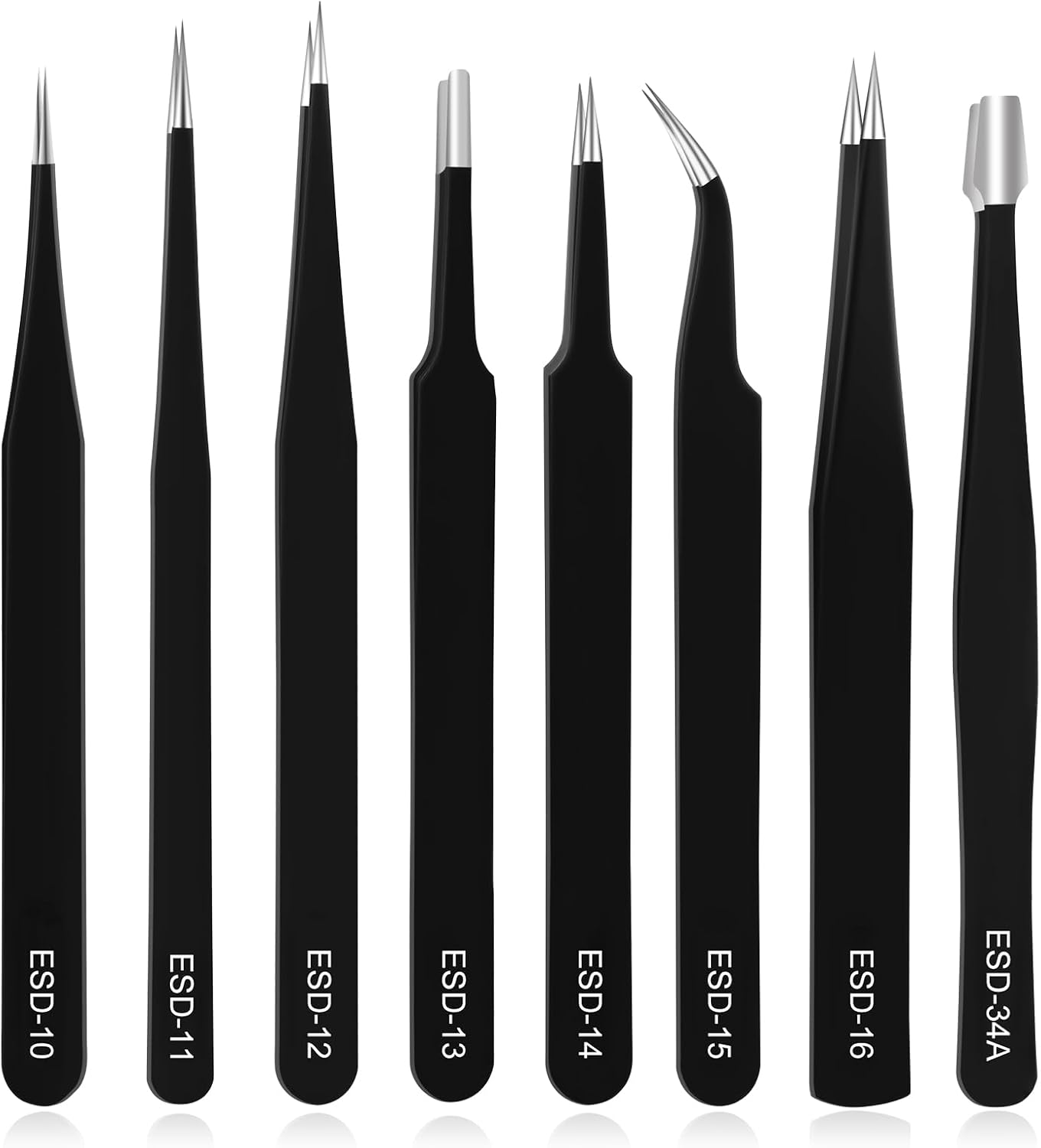 Ainiv Pinzette Sets, 8 Stück Präzisions Antistatisch Edelstahl Pinzette Werkz...