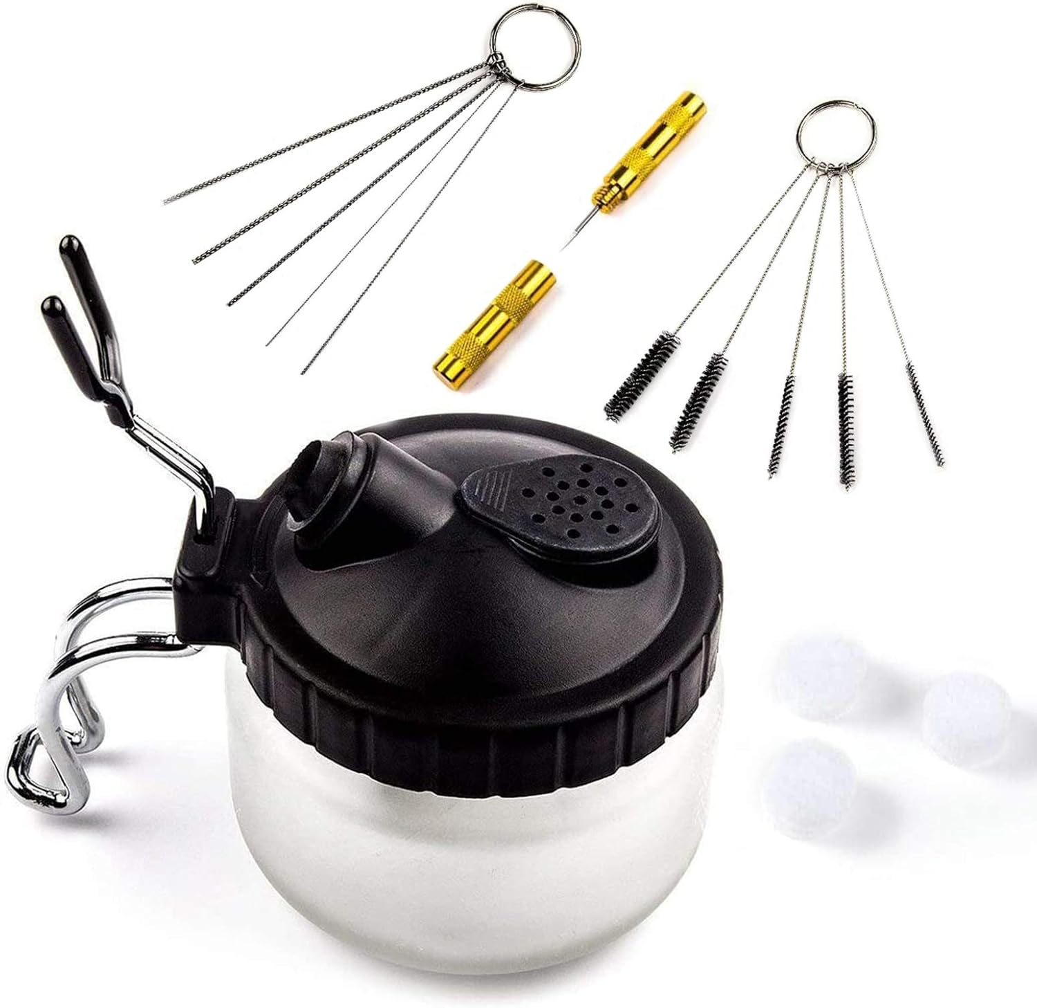 Airbrush Komplett Reinigungsset Reinigungstopf Professionell Luftbürste Sprit...