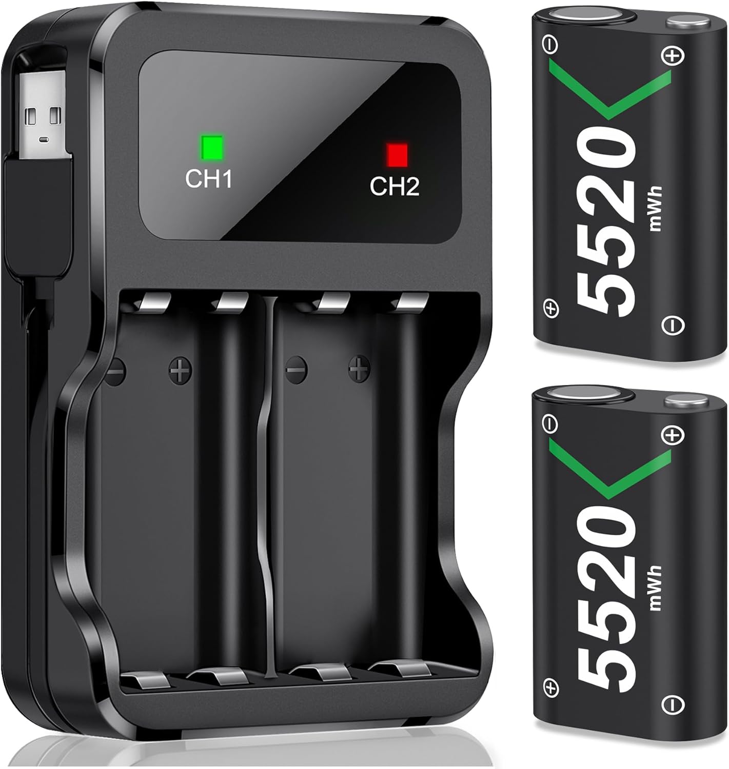 Akku Pack für Xbox Controller, Wiederaufladbare Akkus für Xbox Series X/S/Xbo...