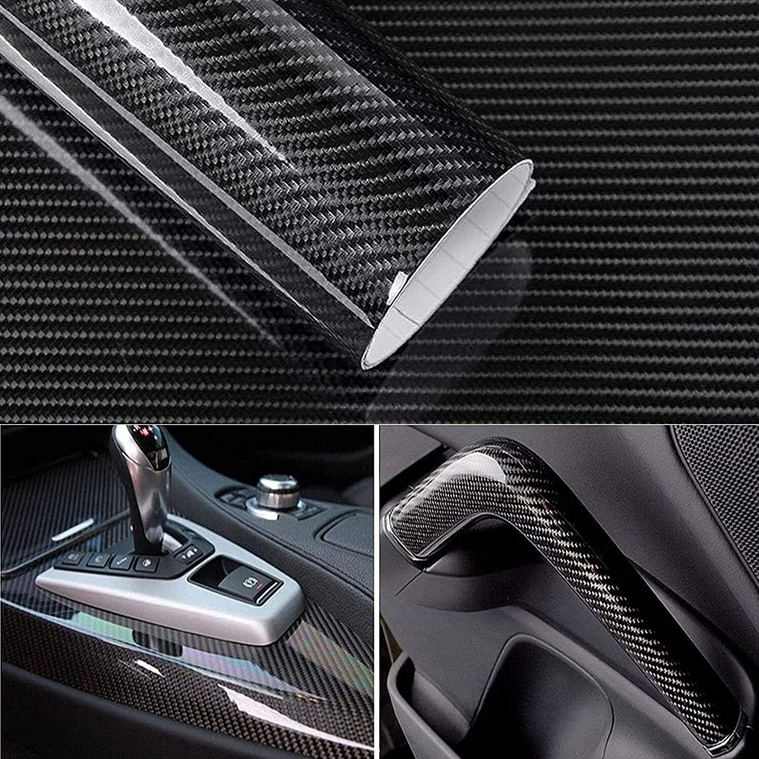 Arespark 6D Carbon Folie,Schwarz Autofolie 150 X 30cm,Selbstklebend Autofolie...