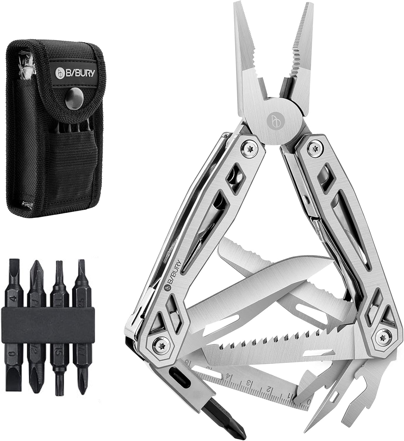 BIBURY 21 in 1, Geschenke für Män, Multi-Tool mit Zange Klappmesser, Faltbare...