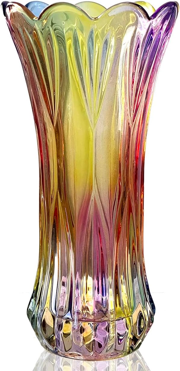 Blumenvase, Vase 30cm - Groß Hohe Bunt Glas Vasen für Deko, Geschenke für Fra...