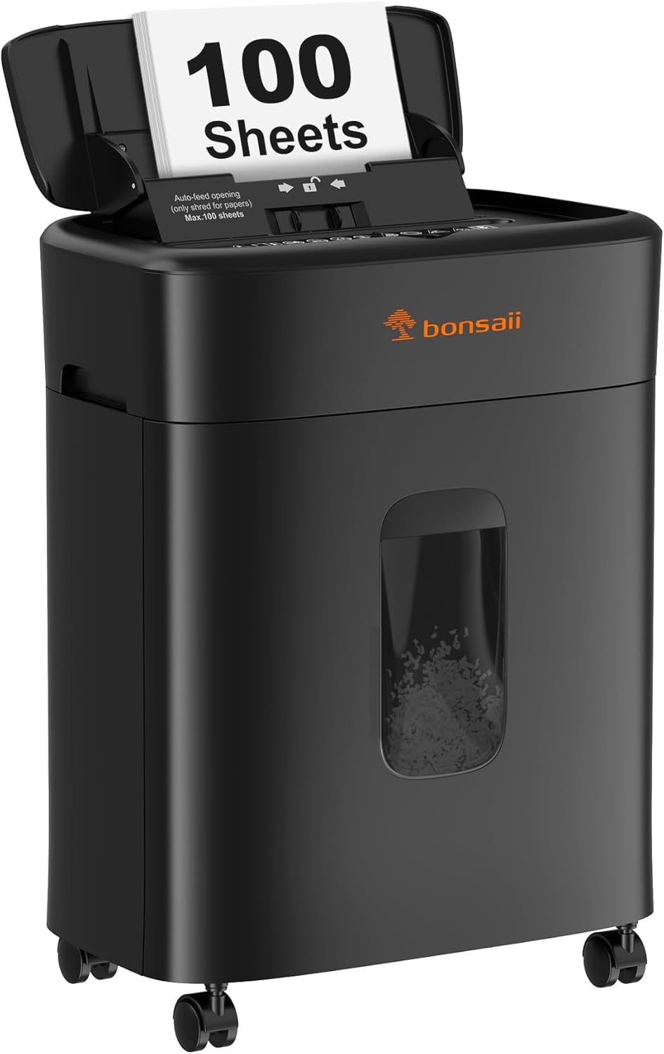 Bonsaii 100 Blatt Aktenvernichter mit Automatischer Zuführung, Mikroschnitt S...