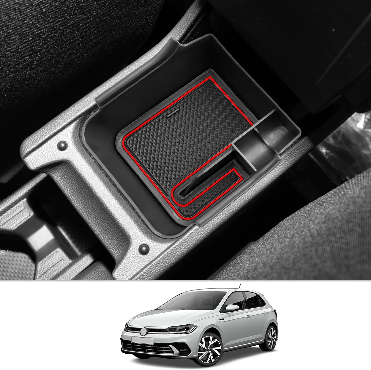 CDEFG Kompatibel mit VW Polo AW Taigo 2018-2025 2026 Mittelkonsole Armlehne A...