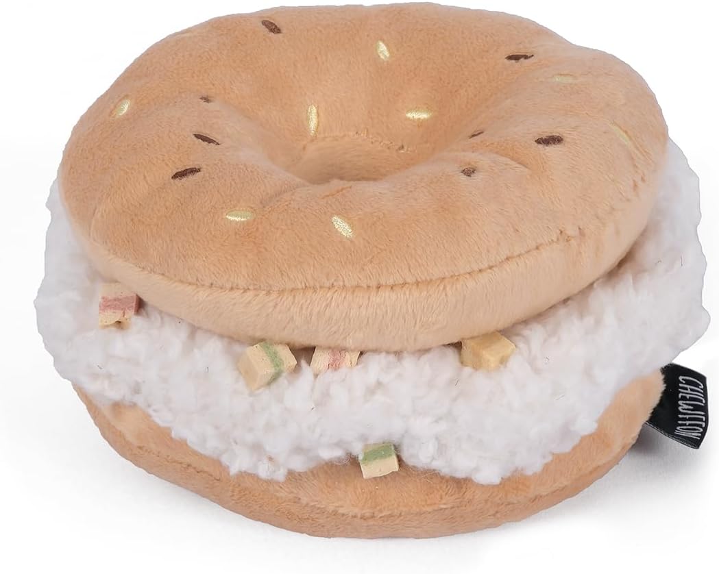 CHEWFFON Schnüffelspielzeug für Hunde - Interaktives Bagel-Design Plüschspiel...