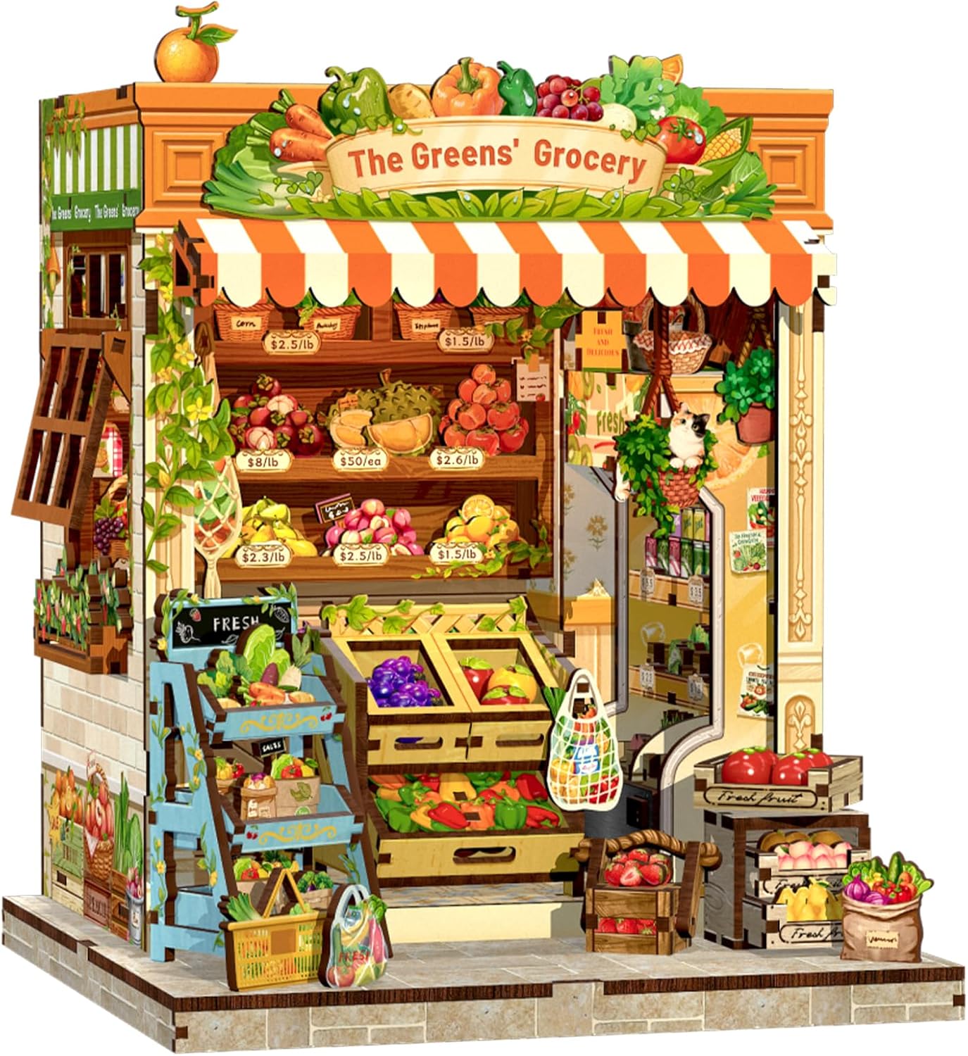 CUTEBEE Book Nook -Puppenhaus Kit Bauen Sie Sich selbst, EIN lebendiges Minia...