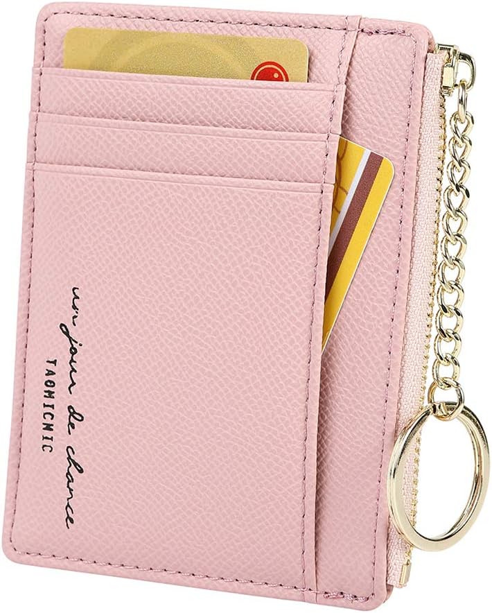 Damen 8 Karten Slim Minimalist Card Holder Coin Changes Purse Front Pocket Wa...