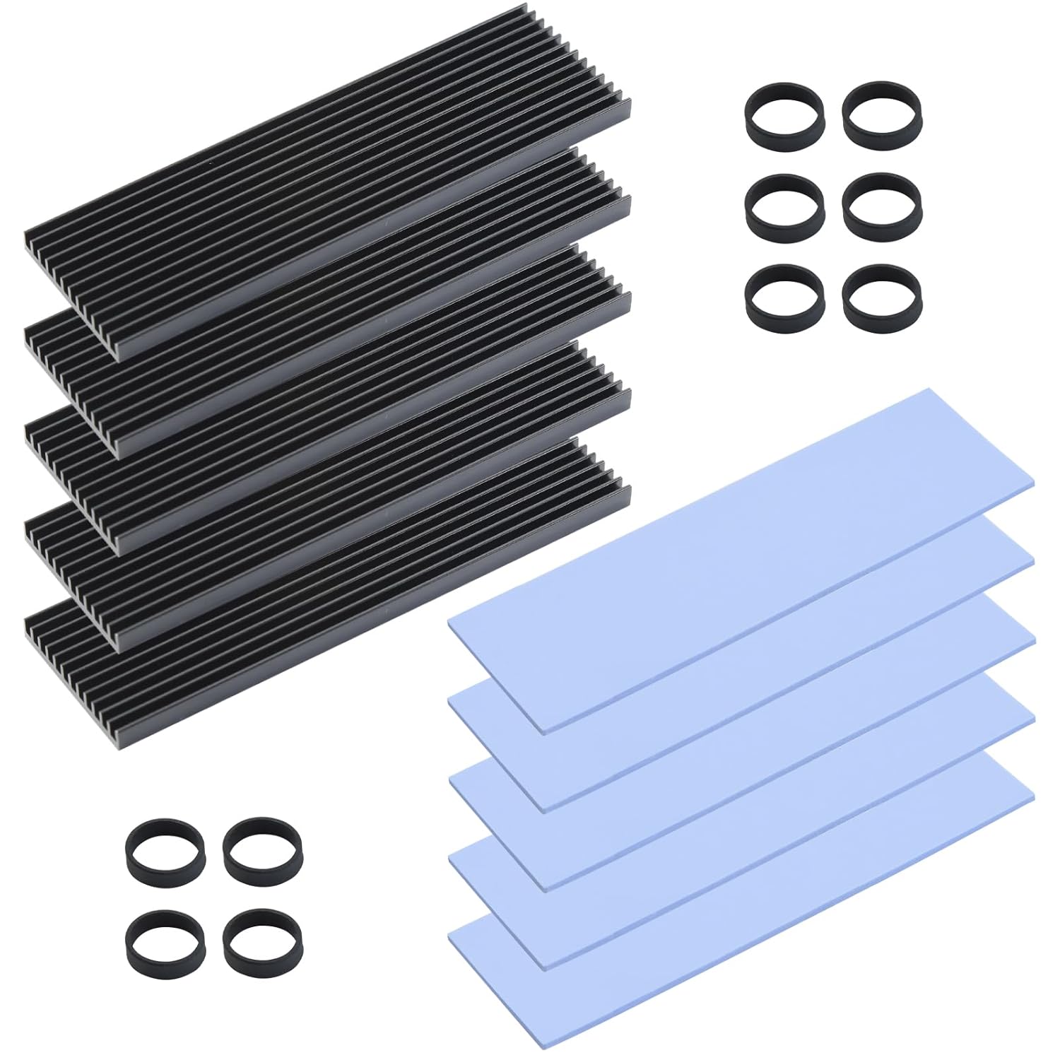 ELUTENG M2 SSD Kühlkörper 5 Stück Kühler Set Heatsink mit Silikon Wärmeleitpa...