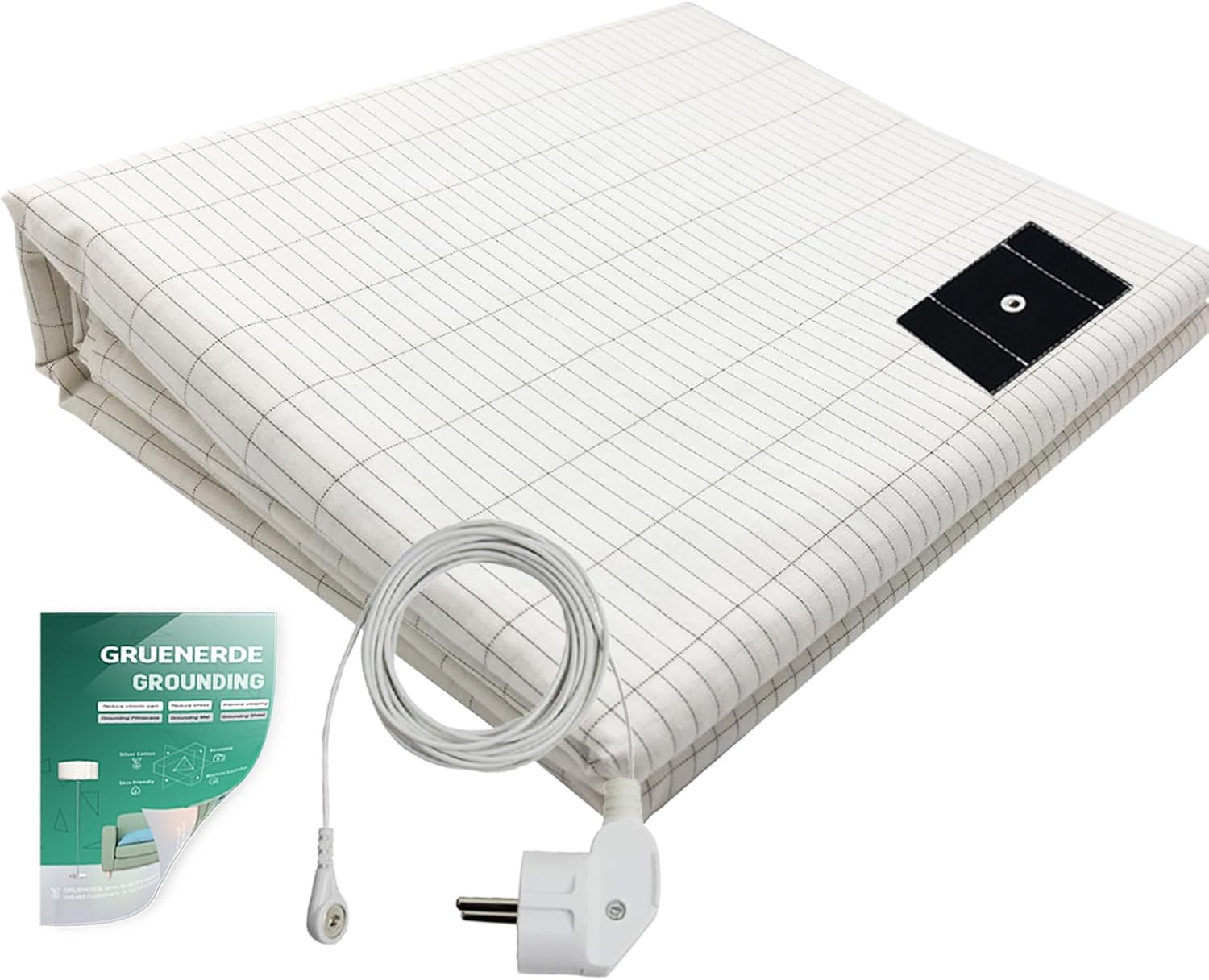 Erdungsbettlaken mit EU Erdungskabel Erdungsmatte Grounding Sheet für Bessere...