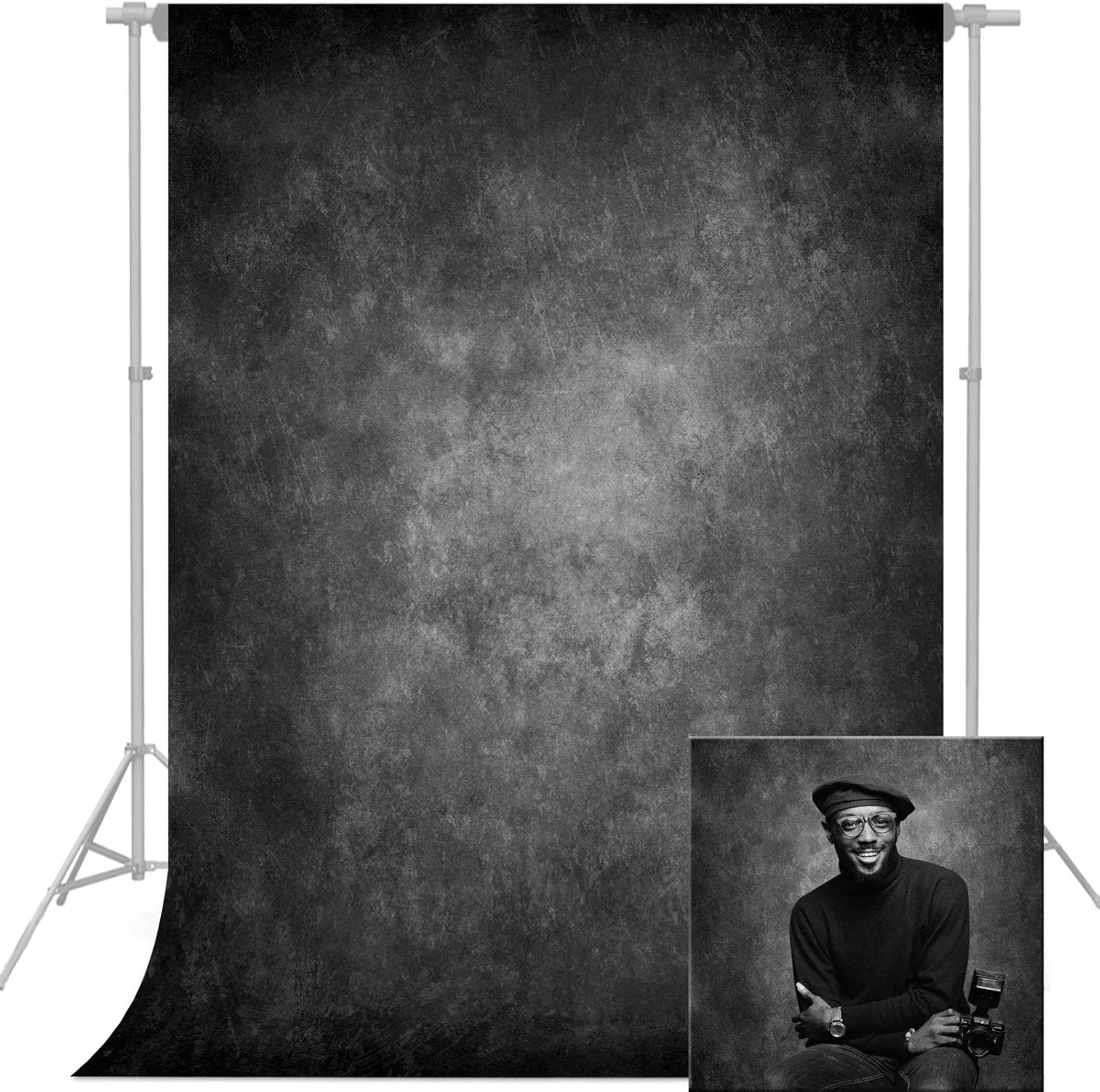 Fotohintergrund, 1,5 x 2,2 m Abstraktes DunkelGrau Foto Hintergrund, Professi...