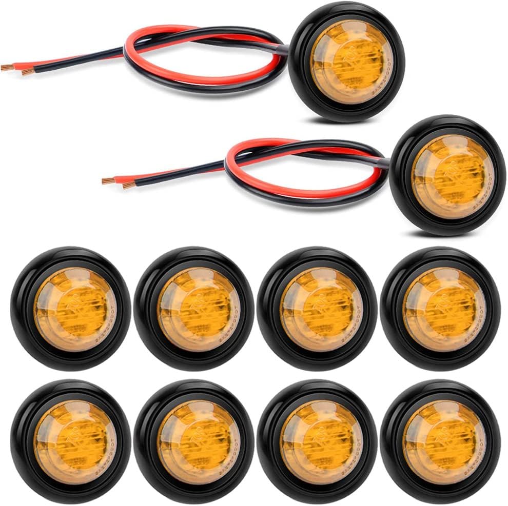 Gebildet 10Stück 12V Runde Umriss LED Vorne Hinten Seitenblinker Bullet Marke...