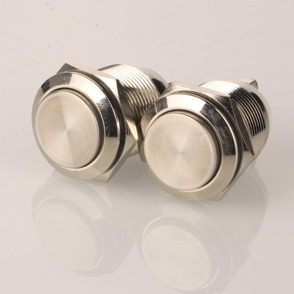 Gebildet 2pcs 19mm 5A/12V/24V/125V/250V Verriegelung Druckschalter Schraubkle...