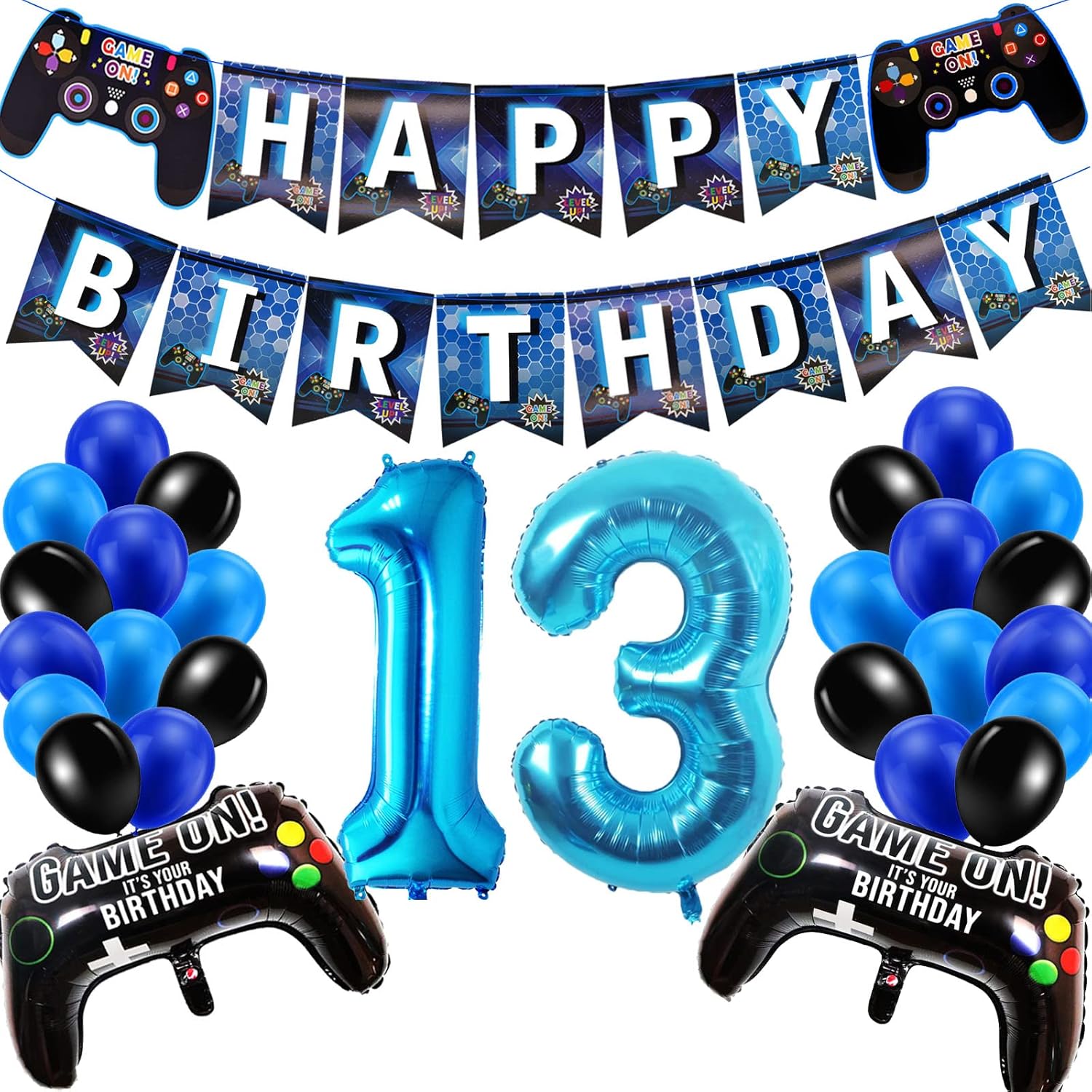 Geburtstagsdeko Jungen 13 Jahre, Gamer Deko Geburtstag, Happy Birthday Girlan...